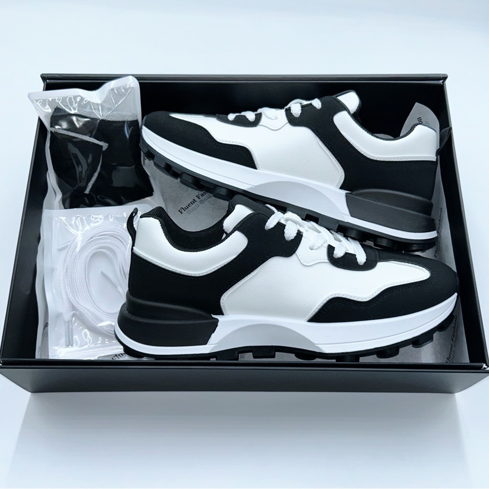 Men’s Black & White Chunky Sneakers - Size 10.5